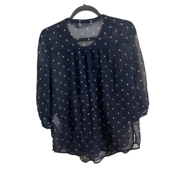 Abercrombie & Fitch‎ Y2K Sheer Blue Peasant Top Medium - Picture 2 of 6